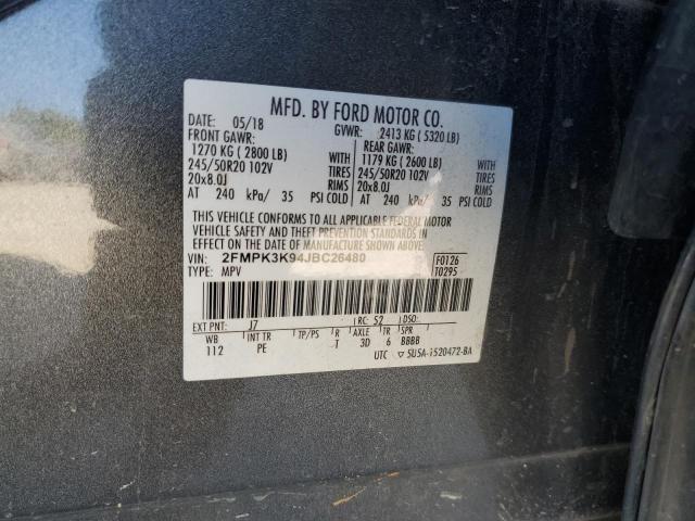 Photo 10 from auction – 2018 FORD EDGE TITAN with VIN 2FMPK3K94JBC26480