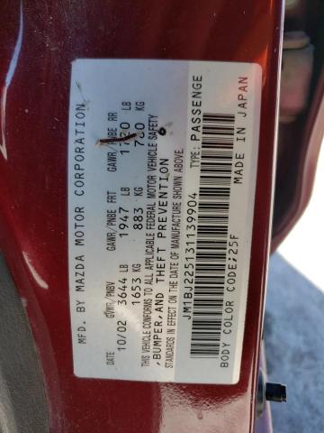 Photo 10 from auction – 2003 MAZDA PROTEGE DX with VIN JM1BJ225131139904