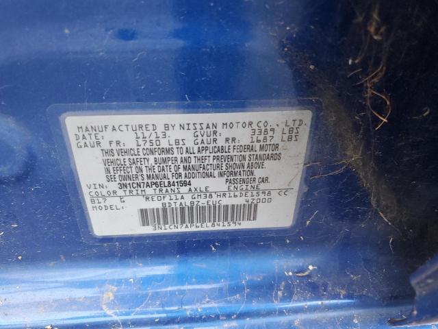 Photo 10 from auction – 2014 NISSAN VERSA S with VIN 3N1CN7AP6EL841594