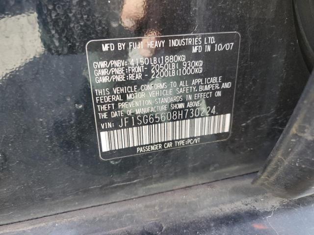 Photo 10 from auction – 2008 SUBARU FORESTER 2 with VIN JF1SG65608H730224