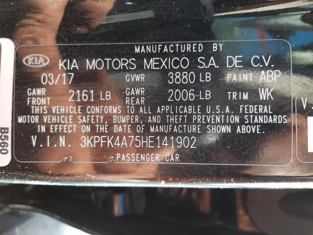 Photo 10 from auction – 2017 KIA FORTE LX with VIN 3KPFK4A75HE141902