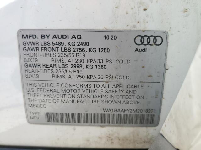 Photo 10 from auction – 2021 AUDI Q5 PREMIUM with VIN WA1BAAFY2M2018271
