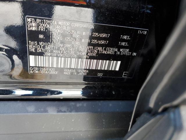 Photo 10 from auction – 2019 TOYOTA RAV4 XLE with VIN JTMP1RFV8KD501278