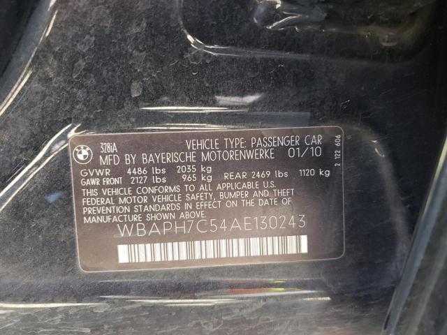 Photo 10 from auction – 2010 BMW 328 I with VIN WBAPH7C54AE130243