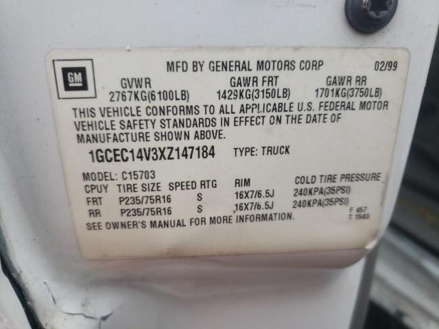 Photo 10 from auction – 1999 CHEVROLET SILVERADO with VIN 1GCEC14V3XZ147184