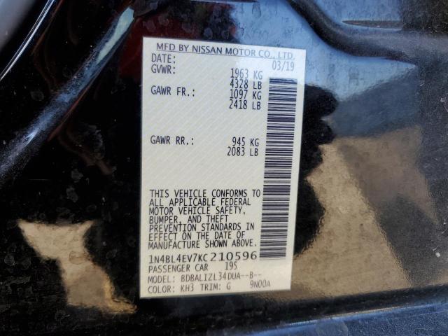 Photo 10 from auction – 2019 NISSAN ALTIMA SL with VIN 1N4BL4EV7KC210596