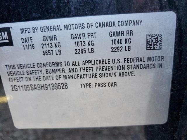 Photo 10 from auction – 2017 CHEVROLET IMPALA LT with VIN 2G1105SA9H9139528