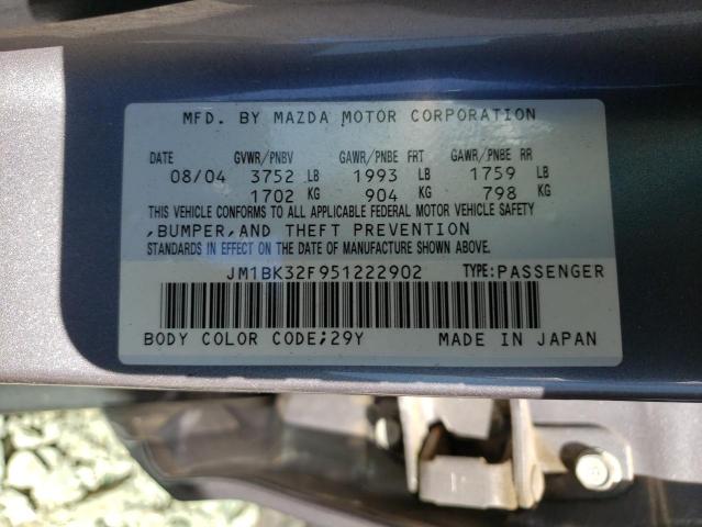 Photo 10 from auction – 2005 MAZDA 3 I with VIN JM1BK32F951222902