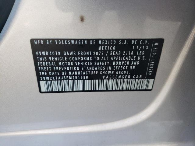 Photo 10 from auction – 2014 VOLKSWAGEN JETTA BASE with VIN 3VW2K7AJ5EM251696