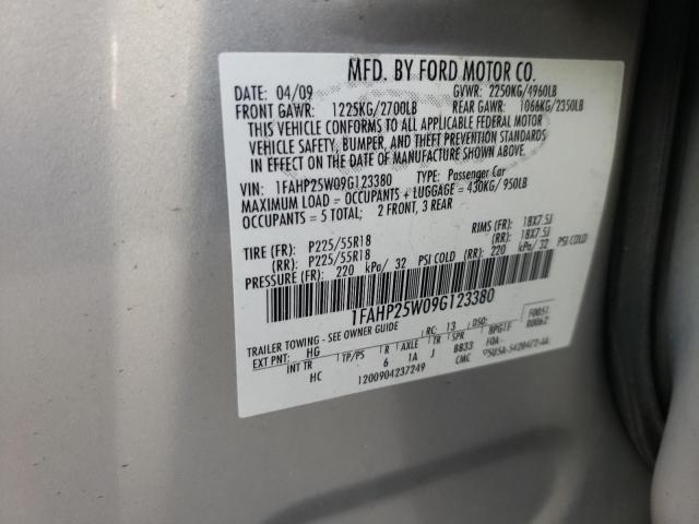 Photo 10 from auction – 2009 FORD TAURUS with VIN 1FAHP25W09G123380