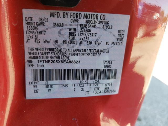 Photo 10 from auction – 2006 FORD F250 SUPER with VIN 1FTNF205X6EA88823