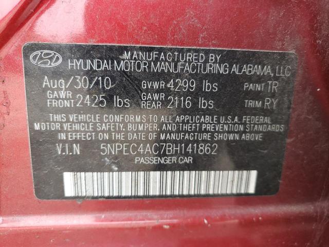 Photo 10 from auction – 2011 HYUNDAI SONATA SE with VIN 5NPEC4AC7BH141862