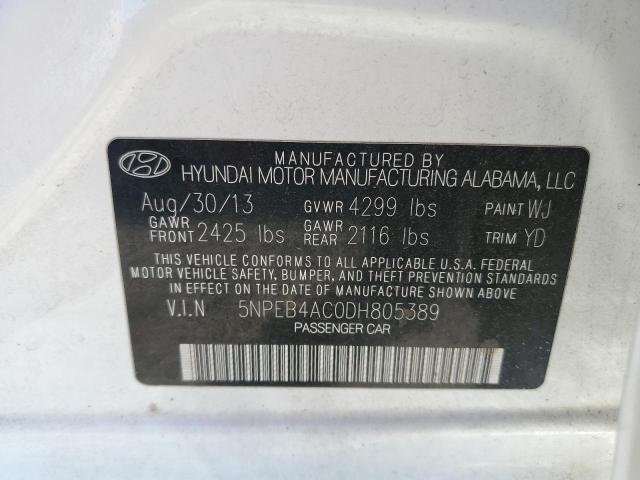 Photo 10 from auction – 2013 HYUNDAI SONATA GLS with VIN 5NPEB4AC0DH805389