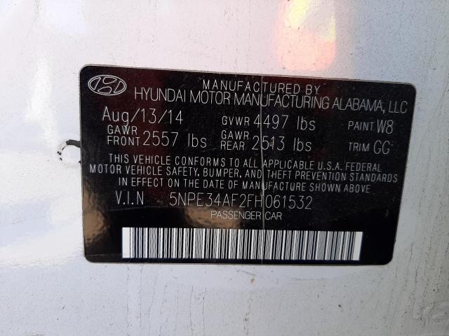 Photo 10 from auction – 2015 HYUNDAI SONATA SPO with VIN 5NPE34AF2FH061532