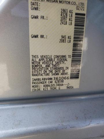 Photo 10 from auction – 2021 NISSAN ALTIMA S with VIN 1N4BL4BV4MN361066