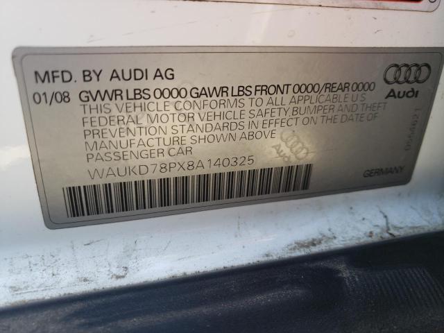 Photo 10 from auction – 2008 AUDI A3 S-LINE with VIN WAUKD78PX8A140325