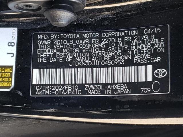 Photo 10 from auction – 2015 TOYOTA PRIUS with VIN JTDKN3DU1F0450953