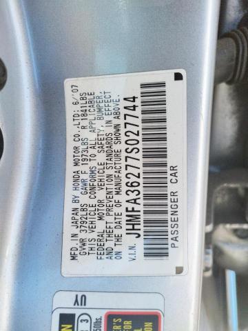 Photo 10 from auction – 2007 HONDA CIVIC HYBR with VIN JHMFA36277S027744