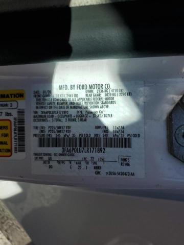 Photo 10 from auction – 2020 FORD FUSION SE with VIN 3FA6P0LU7LR171892