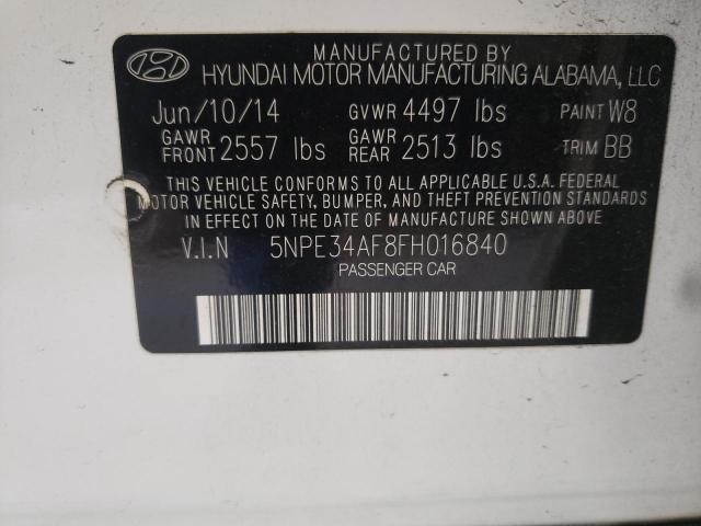 Photo 10 from auction – 2015 HYUNDAI SONATA SPO with VIN 5NPE34AF8FH016840