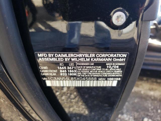 Photo 10 from auction – 2005 CHRYSLER CROSSFIRE with VIN 1C3AN55L85X045888