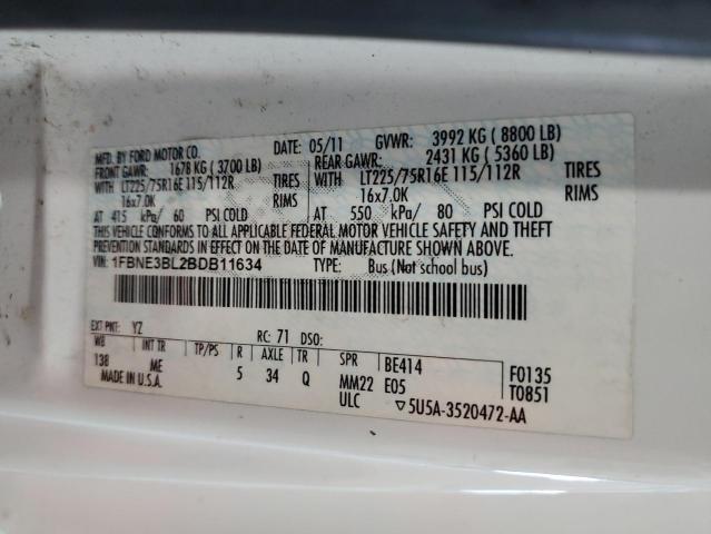 Photo 10 from auction – 2011 FORD ECONOLINE with VIN 1FBNE3BL2BDB11634