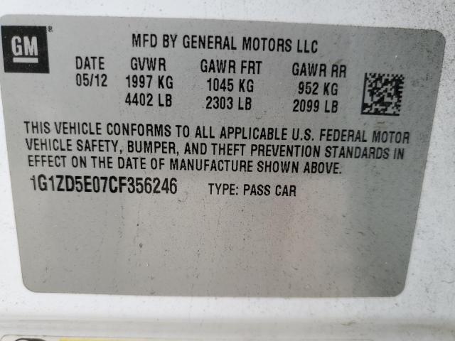 Photo 10 from auction – 2012 CHEVROLET MALIBU 2LT with VIN 1G1ZD5E07CF356246