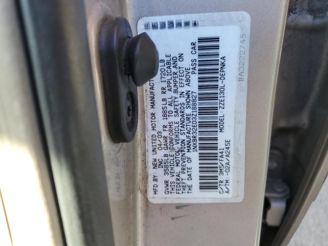 Photo 10 from auction – 2003 TOYOTA COROLLA with VIN 1NXBR32E03Z188827