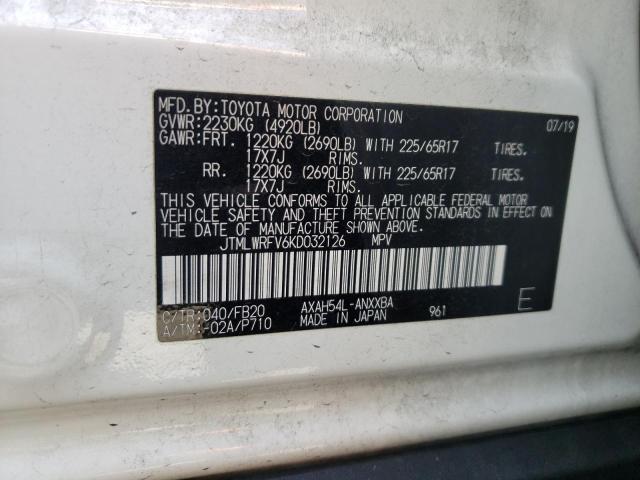 Photo 10 from auction – 2019 TOYOTA RAV4 LE with VIN JTMLWRFV6KD032126