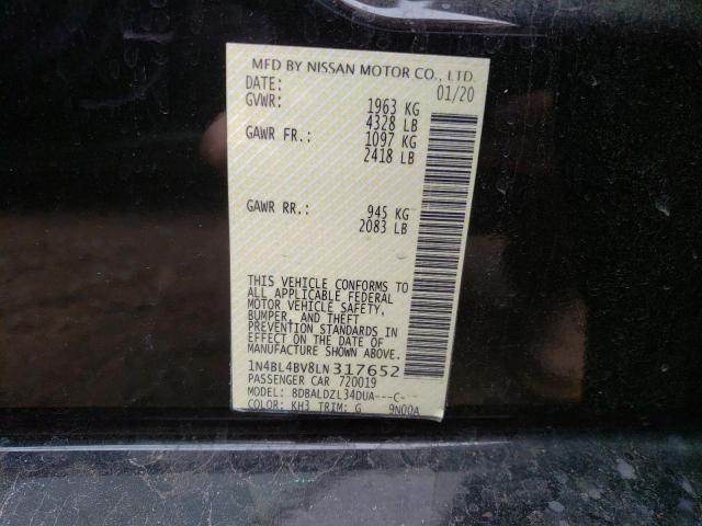Photo 10 from auction – 2020 NISSAN ALTIMA S with VIN 1N4BL4BV8LN317652