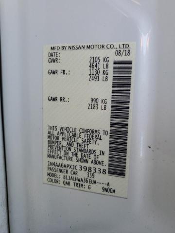 Photo 10 from auction – 2018 NISSAN MAXIMA 3.5 with VIN 1N4AA6APXJC398338