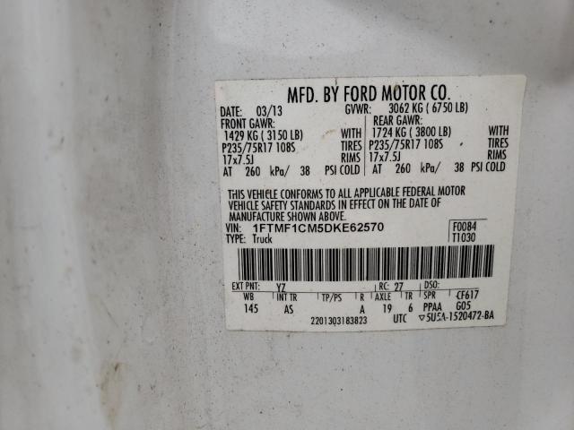 Photo 10 from auction – 2013 FORD F150 with VIN 1FTMF1CM5DKE62570