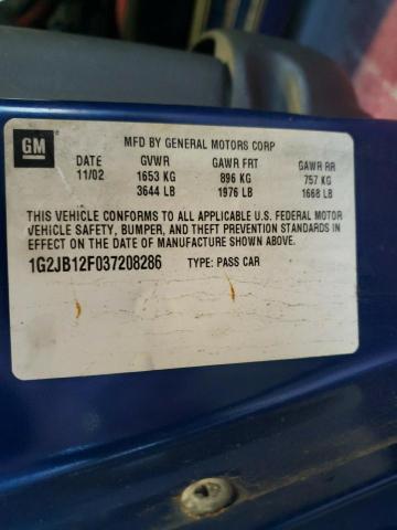 Photo 10 from auction – 2003 PONTIAC SUNFIRE with VIN 1G2JB12F037208286