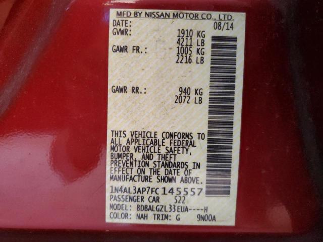 Photo 10 from auction – 2015 NISSAN ALTIMA 2.5 with VIN 1N4AL3AP7FC145557