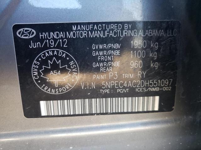 Photo 10 from auction – 2013 HYUNDAI SONATA SE with VIN 5NPEC4AC2DH551097