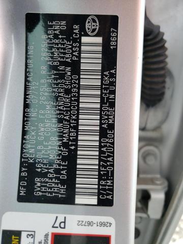 Photo 10 from auction – 2012 TOYOTA CAMRY BASE with VIN 4T1BF1FK0CU139320