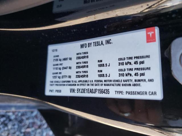 Photo 10 from auction – 2018 TESLA MODEL 3 with VIN 5YJ3E1EA0JF156435
