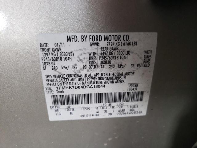 Photo 10 from auction – 2011 FORD EXPLORER X with VIN 1FMHK7D84BGA18044