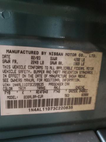 Photo 10 from auction – 2003 NISSAN ALTIMA BAS with VIN 1N4AL11D73C220635