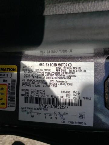 Photo 10 from auction – 2013 FORD FUSION SE with VIN 3FA6P0HR7DR322543