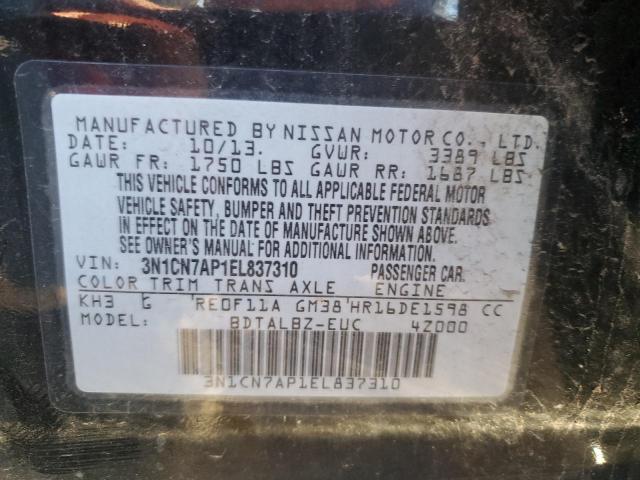 Photo 10 from auction – 2014 NISSAN VERSA S with VIN 3N1CN7AP1EL837310