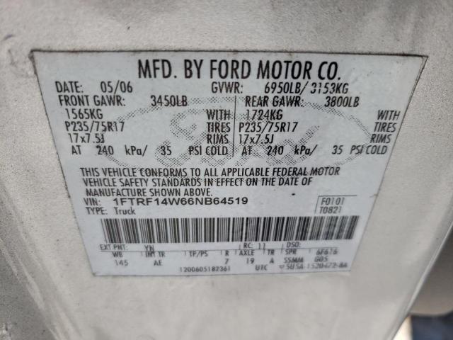 Photo 10 from auction – 2006 FORD F150 with VIN 1FTRF14W66NB64519