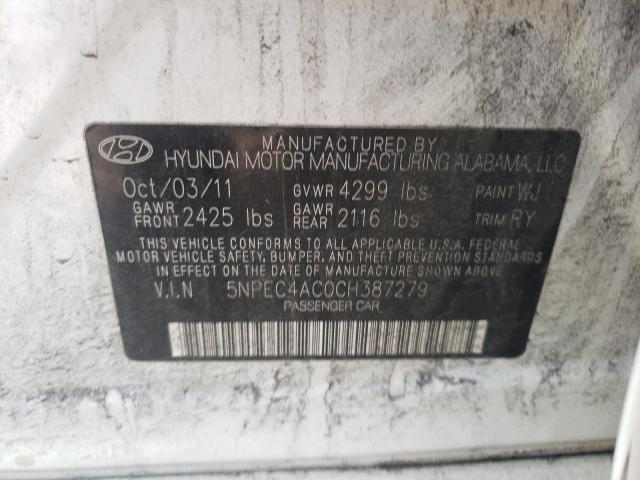 Photo 10 from auction – 2012 HYUNDAI SONATA SE with VIN 5NPEC4AC0CH387279
