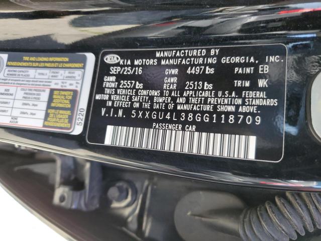 Photo 10 from auction – 2016 KIA OPTIMA EX with VIN 5XXGU4L38GG118709