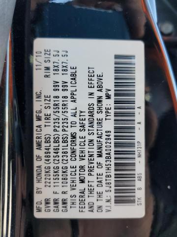 Photo 10 from auction – 2011 ACURA RDX TECHNO with VIN 5J8TB1H53BA002949