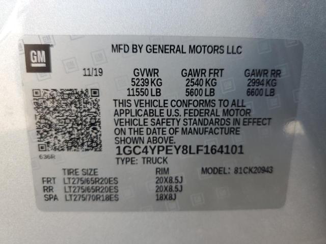 Photo 10 from auction – 2020 CHEVROLET SILVERADO with VIN 1GC4YPEY8LF164101