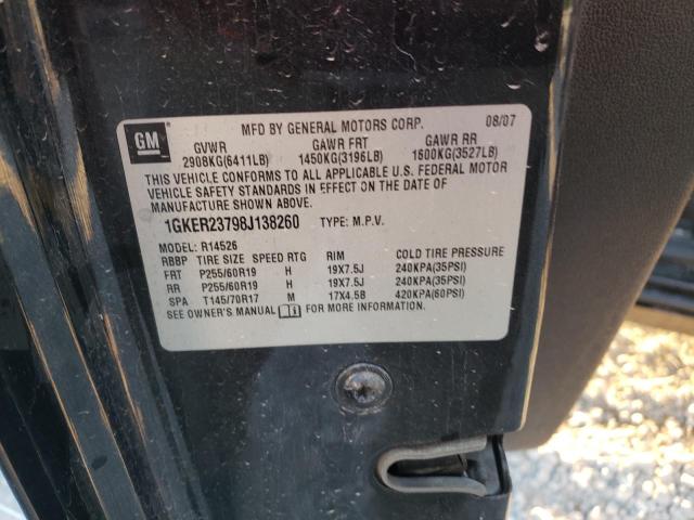 Photo 10 from auction – 2008 GMC ACADIA SLT with VIN 1GKER23798J138260