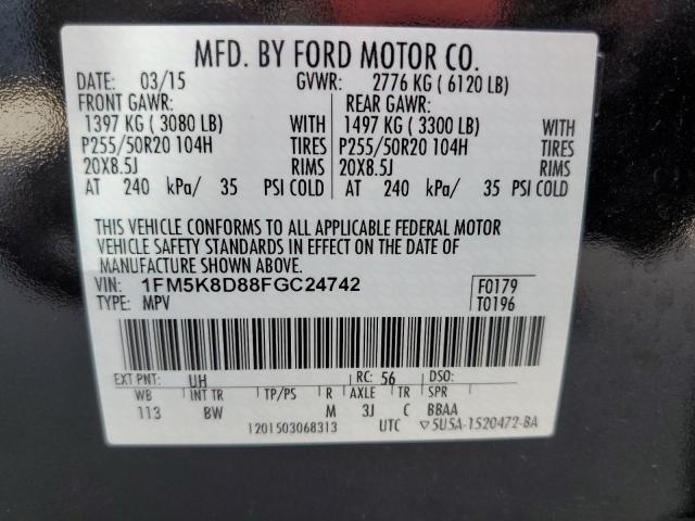 Photo 10 from auction – 2015 FORD EXPLORER X with VIN 1FM5K8D88FGC24742