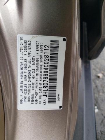Photo 10 from auction – 2004 HONDA CR-V EX with VIN JHLRD78894C028112