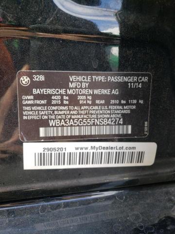 Photo 10 from auction – 2015 BMW 328 I with VIN WBA3A5G55FNS84274